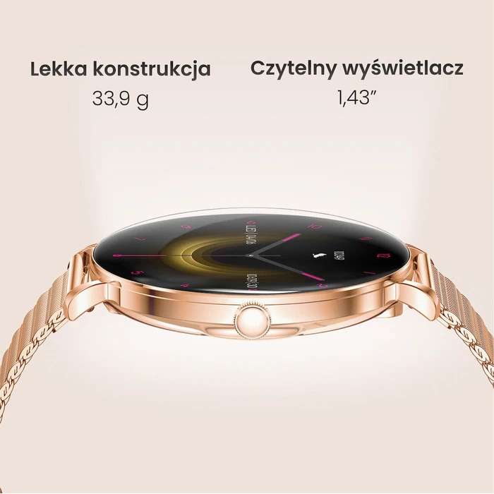 Forever SB-370 46mm Smartwatch με Παλμογράφο (Rose Gold - Spotted Band)