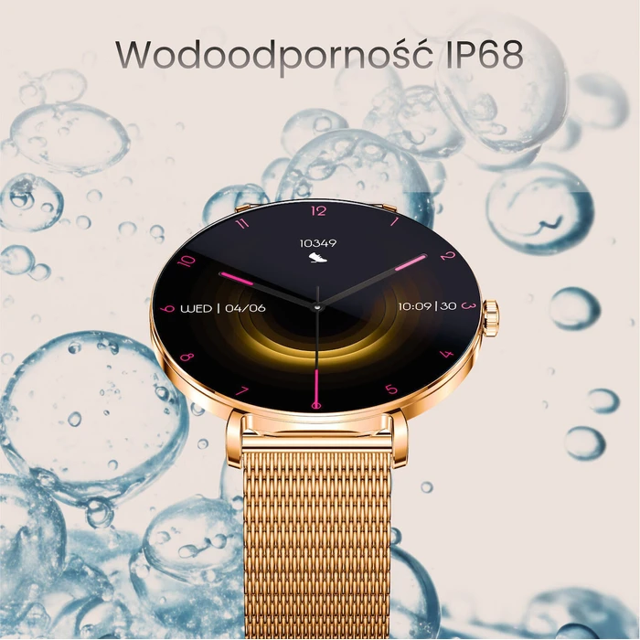 Forever SB-370 46mm Smartwatch με Παλμογράφο (Rose Gold - Spotted Band)