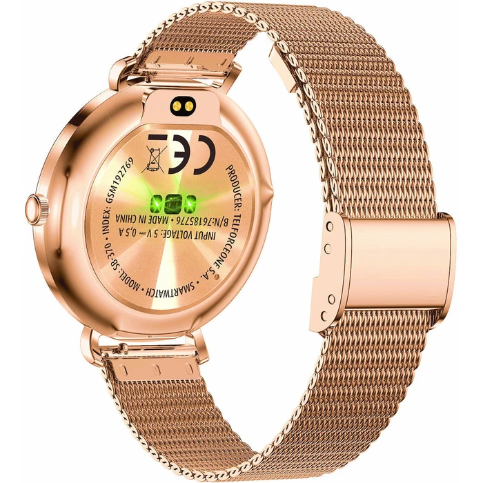 Forever SB-370 46mm Smartwatch με Παλμογράφο (Rose Gold - Spotted Band)