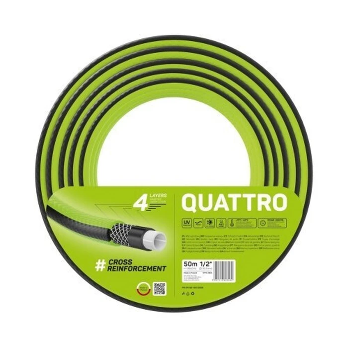 Cellfast Garden Hose Quattro 1/2" (12.5 mm) 50 m - Model 10-063 - Black