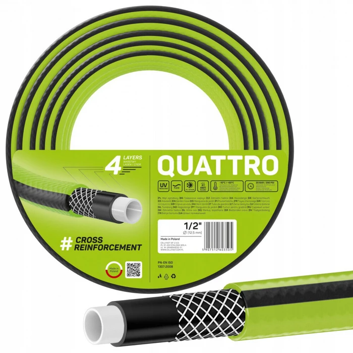Cellfast Λάστιχο Ποτίσματος QUATTRO 1/2" 20m CEN-81943