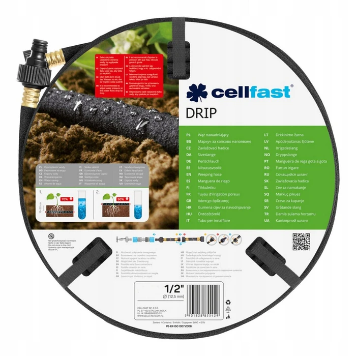 Cellfast Λάστιχο Ποτίσματος Σετ 1/2" 30m (19-004C)