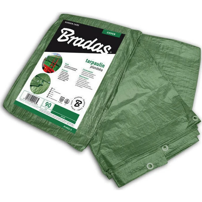 Bradas Αδιάβροχος Μουσαμάς 90gr/m² 8x5μ. Ελαφρού Τύπου Πράσινος PL9058