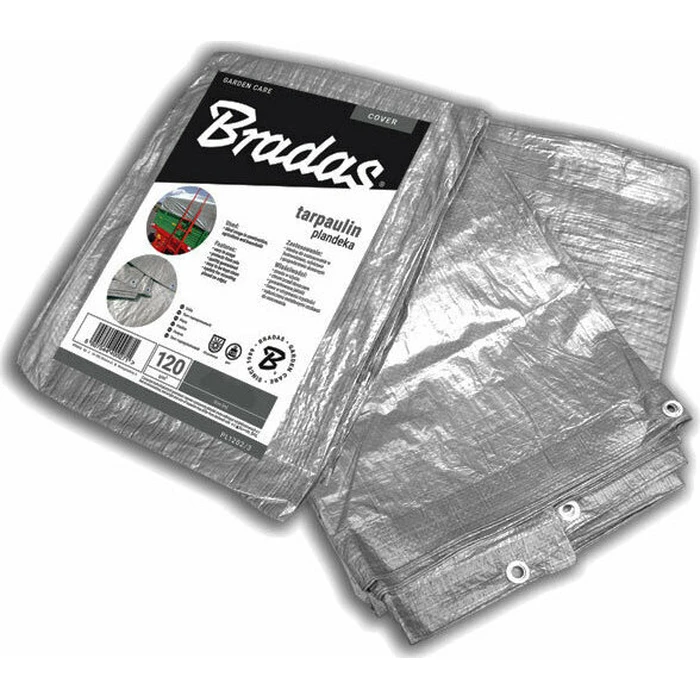 Bradas Waterproof Tarpaulin 120 gr/m² 5x8 m Light Type Silver PL1205-8