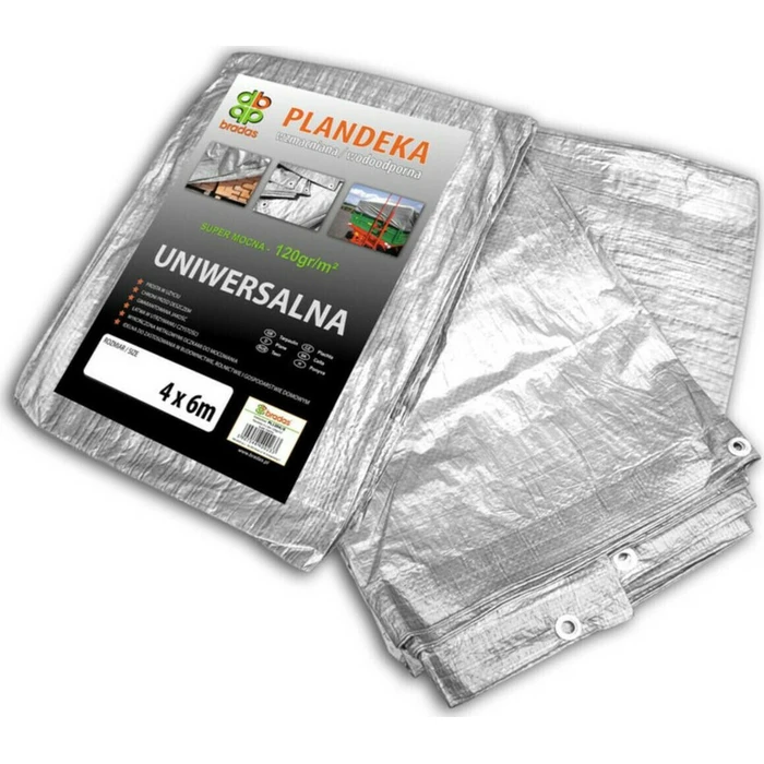 Bradas Αδιάβροχος Μουσαμάς 120gr/m² 3x4μ Ασημί PL1203/4