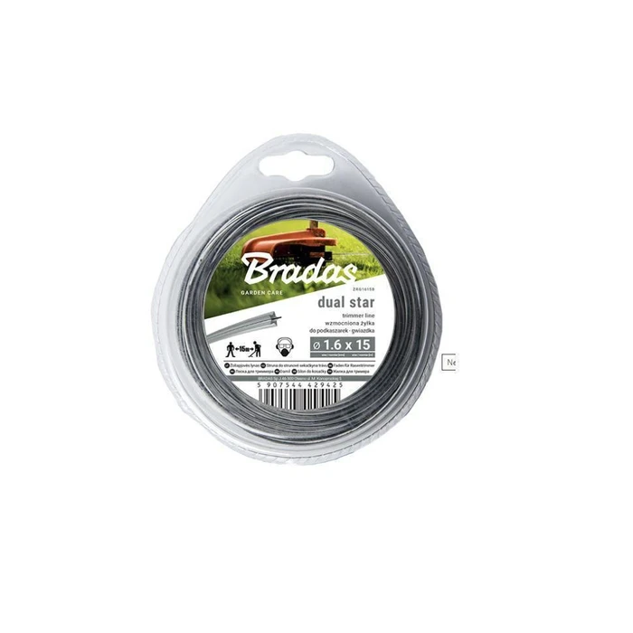 Bradas ZRG2015B Star-shaped Trimmer Line, 15 m x 2 mm