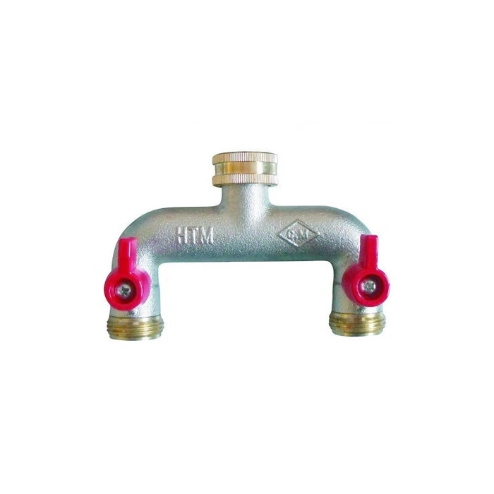 Διανομέας 2-κατευθύνσεων Bradas BR-3034 3/4" νικελωμένος ορειχάλκινος