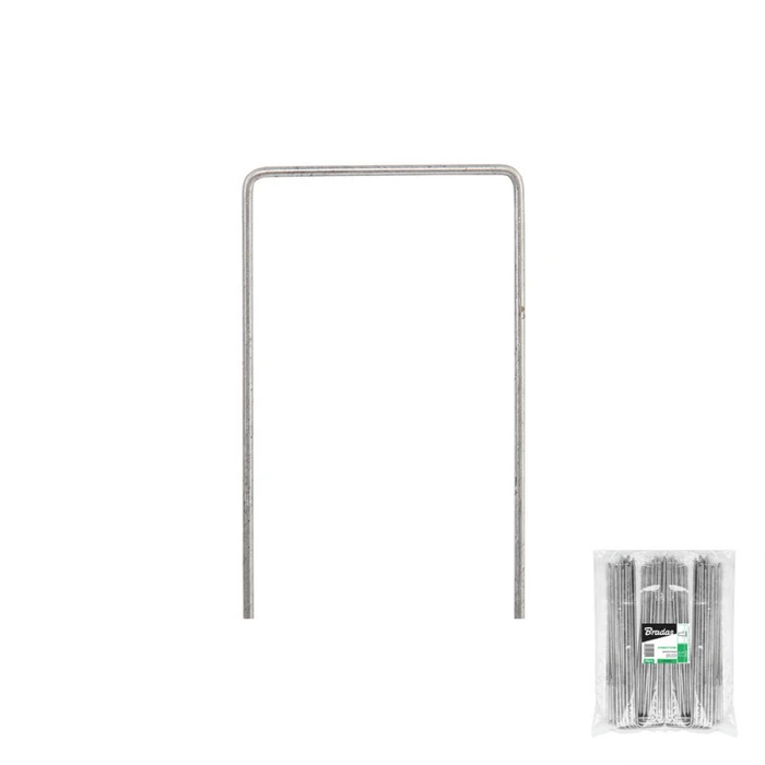 Bradas Metal Garden Ground Pegs U-Shaped 15x7 cm - 50 pcs