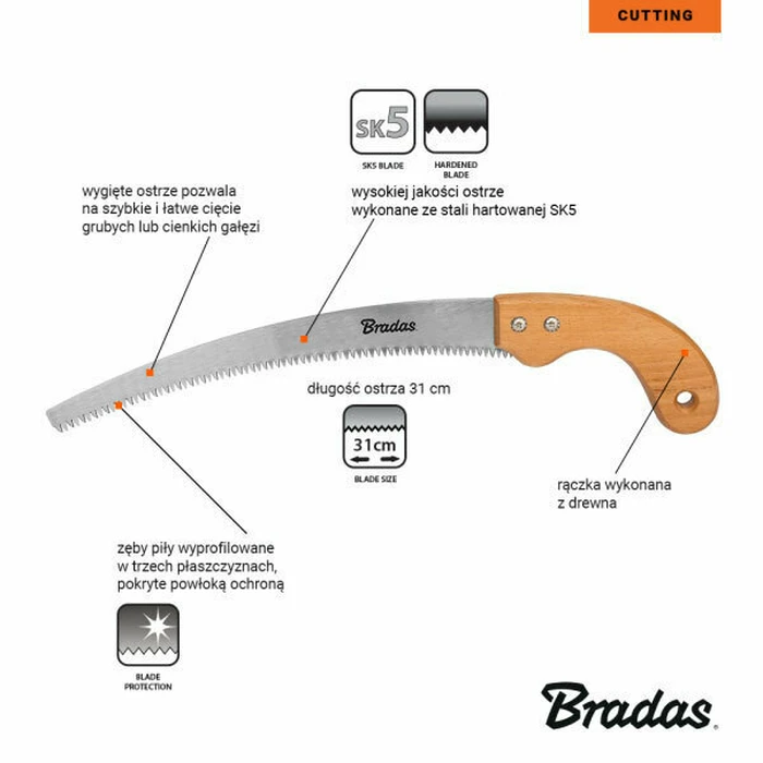 Bradas Hand Pruning Saw 31 cm KT-V1401