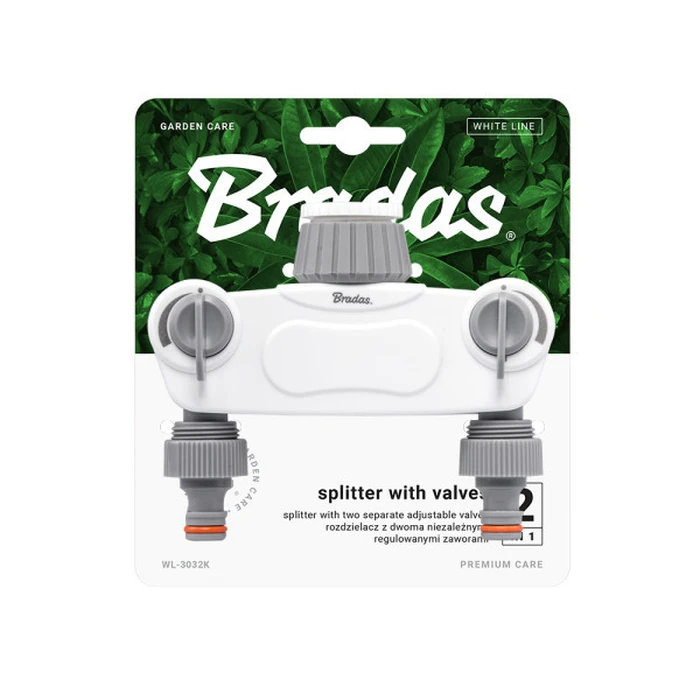 White Line Solid 2-way Manifold 1" / 3/4" Tap Valves - Bradas WL-3032K
