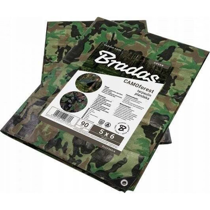 Bradas Waterproof Tarp CAMOforest 90 g/m² 8x5 m Khaki PLCF905/8