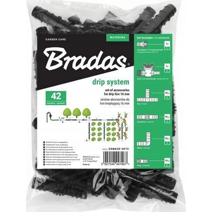 Bradas Σύνδεσμος Ποτίσματος 16mm - 42 τεμάχια