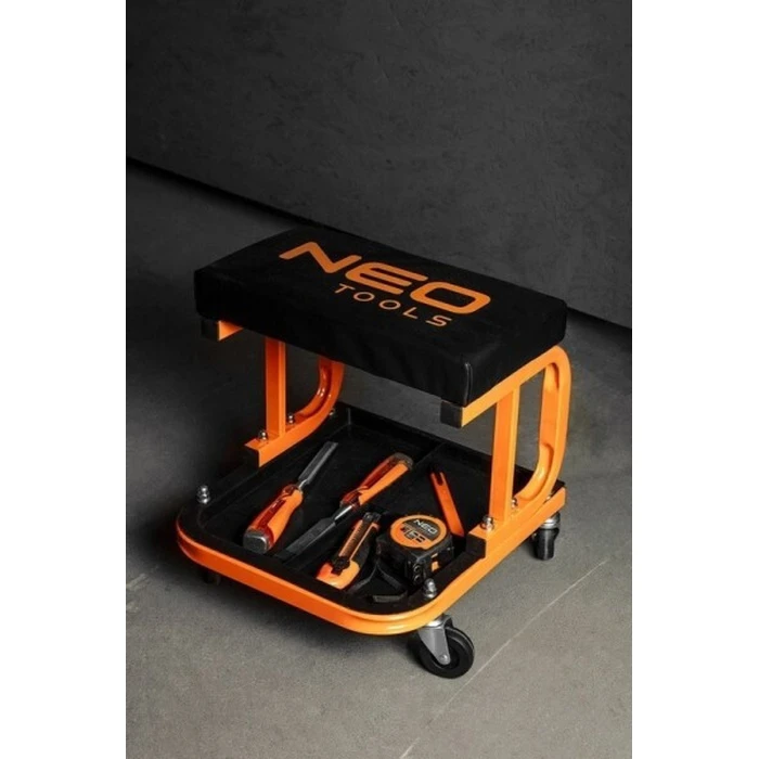 Neo Tools Workbench Stool on Wheels with Tool Shelf, Max Load 136 kg, Model 11-604