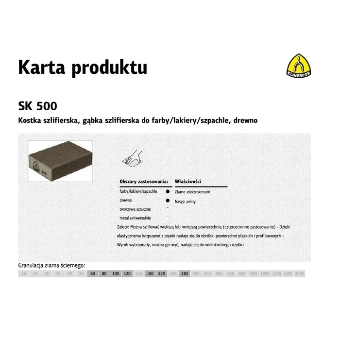 Klingspor SK 500 Grinding Cube 98 x 68 x 25 mm, Grit 150 - Pack 100 pcs