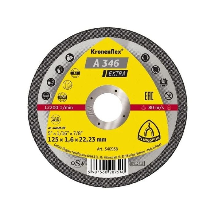Klingspor Δίσκος Κοπής Μετάλλων 115 mm (MPN 340936)