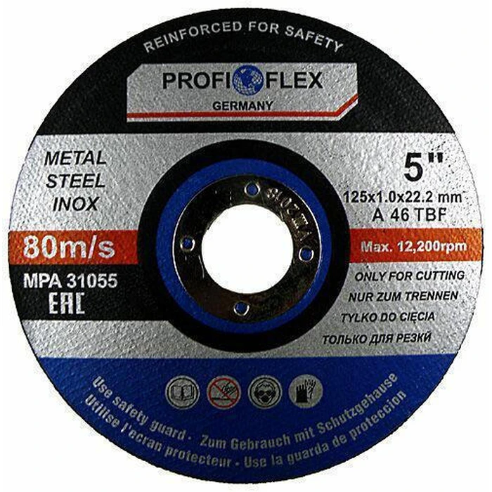 Silver Star Metal Cutting Disc 125 mm, 22.2 mm Arbor, 1.0 mm Thickness (Model 10185, SKU EX10185)