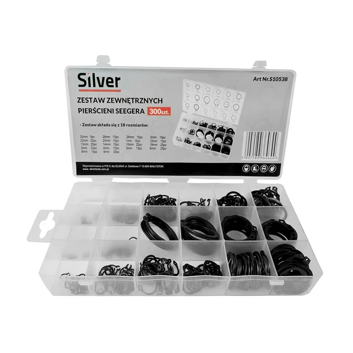 Εξωτερικοί δακτύλιοι (circlips) σετ 300 τεμ. Silver Star EX10538