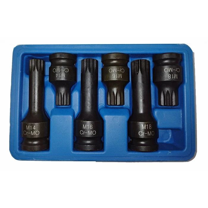 Silver Star Silver Spline Key Set 6 pcs M14–M18, 1/2" square drive