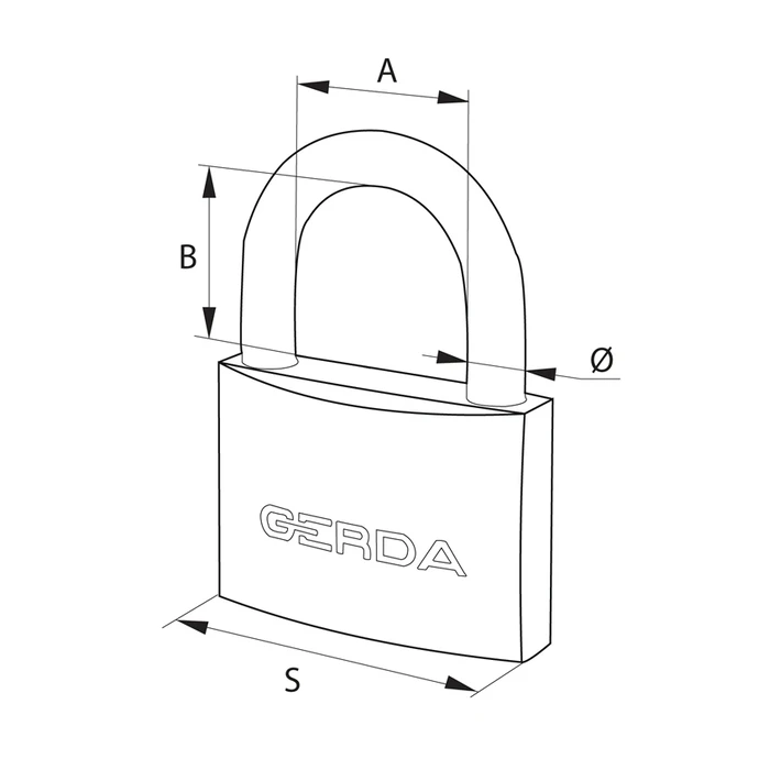 Gerda Ατσάλινο Λουκέτο Πέταλο με Κλειδί 75mm