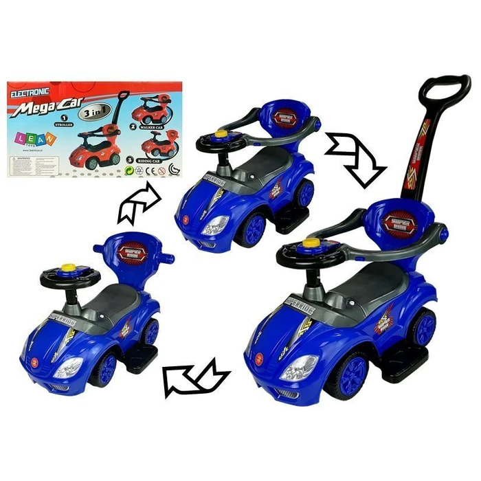 Lean Toys Ride-On Car with Handle for 12+ months - Blue