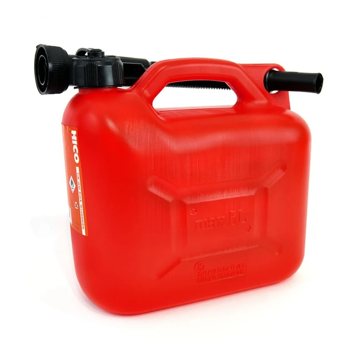 AMiO Plastic Fuel Canister with Extension Spout 5L Red (J0209/AM, ACKP005)