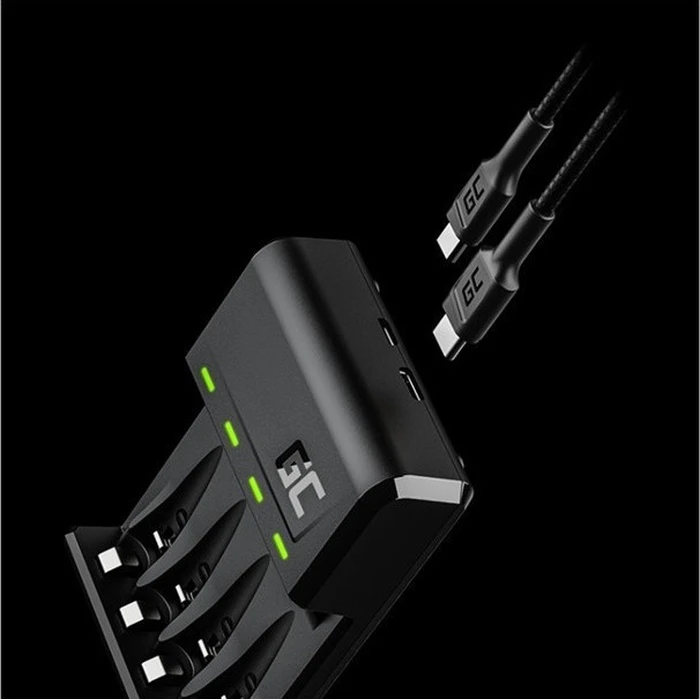 Green Cell VitalCharger USB Φορτιστής για Μπαταρίες Ni‑MH AA/AAA με 4x AA 2000mAh