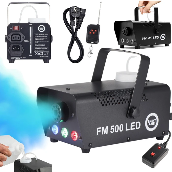 Light4me Μηχανή Καπνού 500W με Ασύρματο/Ενσύρματο Χειριστήριο (FM 500 LED V2)