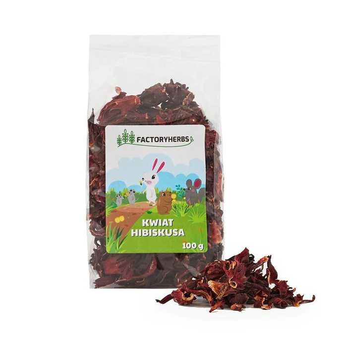 Factory Herbs Ανθοί Ιβίσκου - Λιχουδιά για τρωκτικά και κουνέλια 100 g
