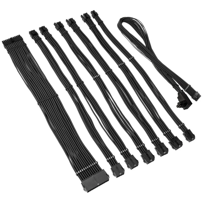 Kolink Core Pro - Σετ επεκτάσεων πλεγμένων καλωδίων 12V 2x6 (Τύπος 1) - Μαύρο (Jet Black)