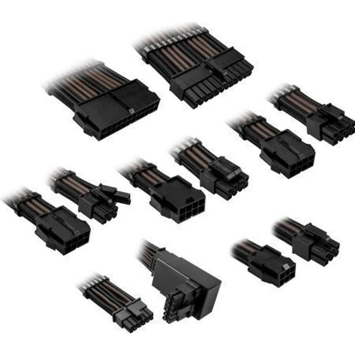 Kolink Core Pro Braided PSU Cable Extension Kit 12V - 2x 6-pin Type 2 - Jet Black / Gunmetal Grey