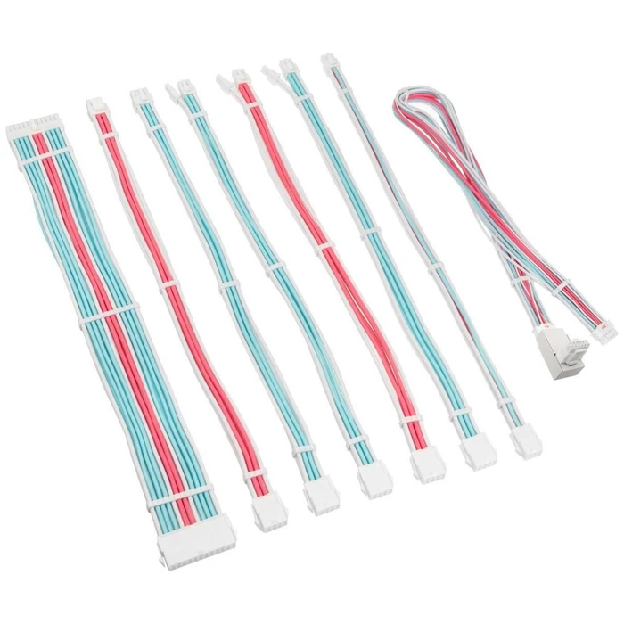 Kolink Core Pro Braided Cable Extension Kit 12V - 2x6 Type 1 - Brilliant White / Neon Blue / Pure Pink (COREPRO-EK-12VT1-BBP)
