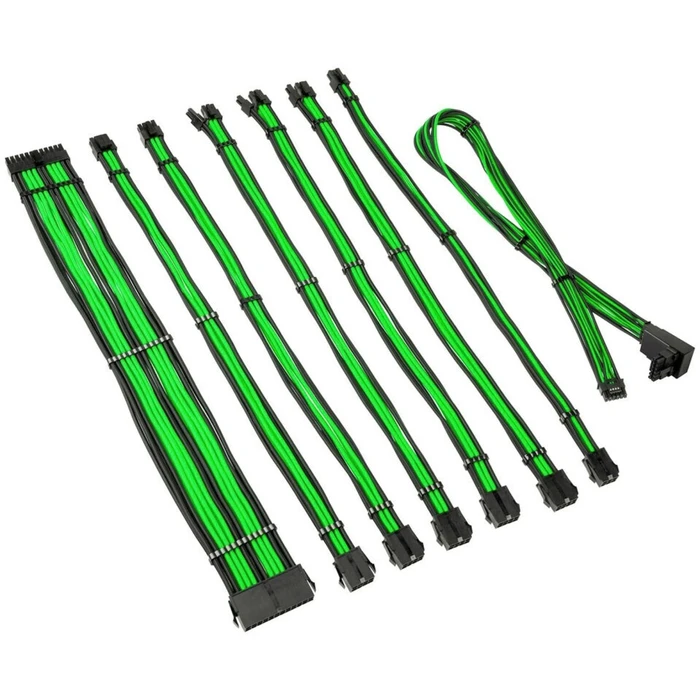 Kolink Core Pro Braided Cable Extension Kit 12V-2x6 Type 2 - Venom Green