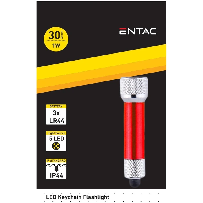 Φακός Entac 5LED με Κλειδί - Κόκκινος