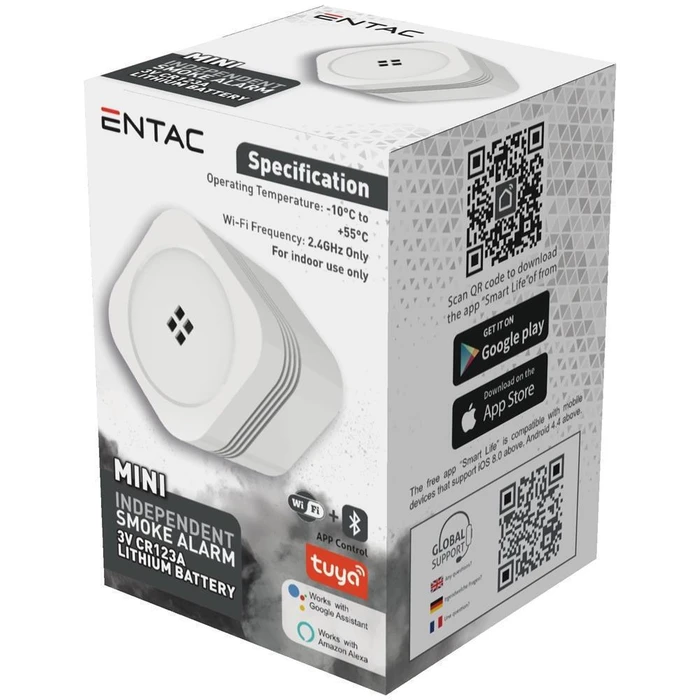 Entac Smart Mini Smoke Alarm WiFi TUYA