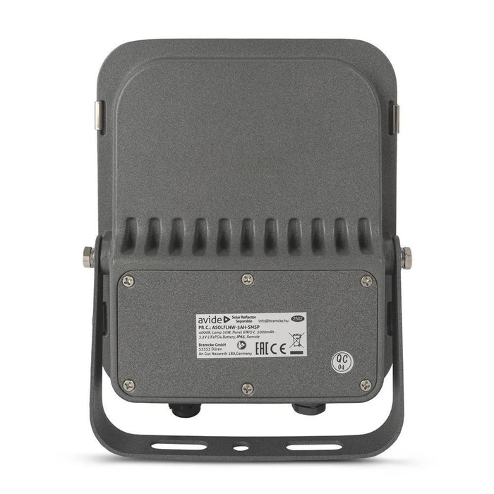 Avide LED Solar Floodlight 50W CW 6400K with Separate Solar Panel and Remote Control