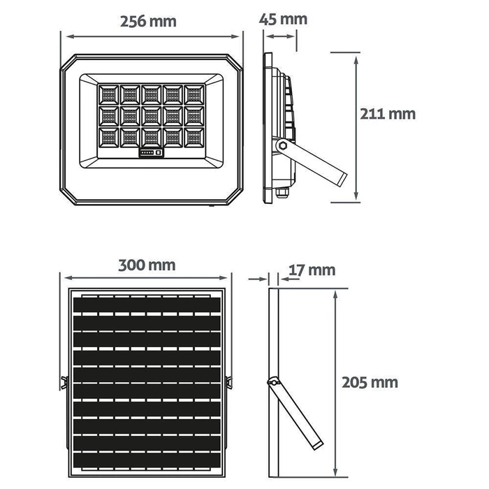 Avide LED Solar Floodlight 100W CCT with Separate Solar Panel and Remote Control