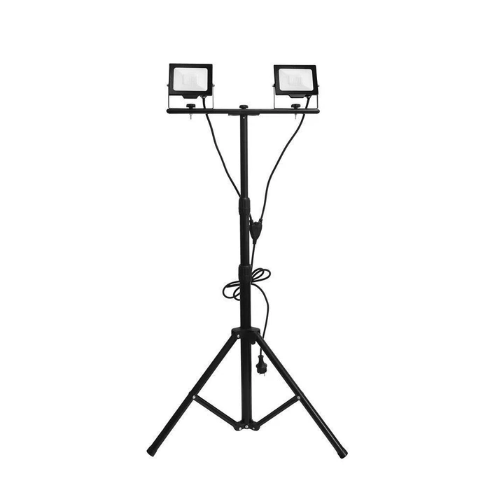 Avide LED Slim Work Floodlight SMD 2x30W 4000K with Tripod & PIR Sensor Socket