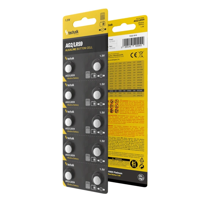 Technik Αλκαλικές Μπαταρίες Κουμπιά Platinum AG2 LR59 196 396 1.5V B10