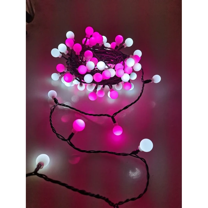 Modee Christmas LED Λαμπάκια Τύπου Berry με Βύσμα Ροζ και Ψυχρό