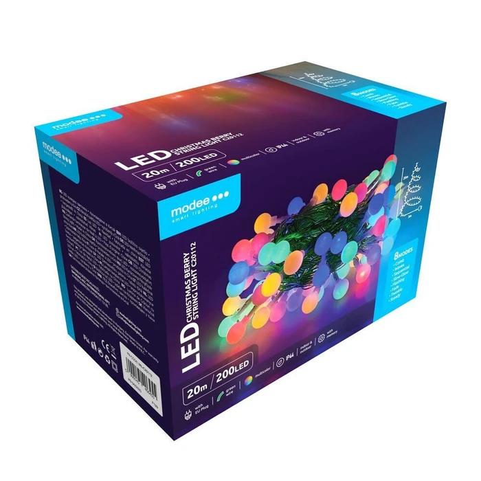 Modee Χριστουγεννιάτικα Λαμπάκια LED Τύπου Berry με Βύσμα Πολύχρωμα