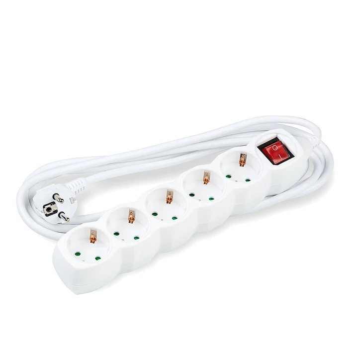 Technik Professional Power Strip 5 Way with Switch and 1.5m Cable White
