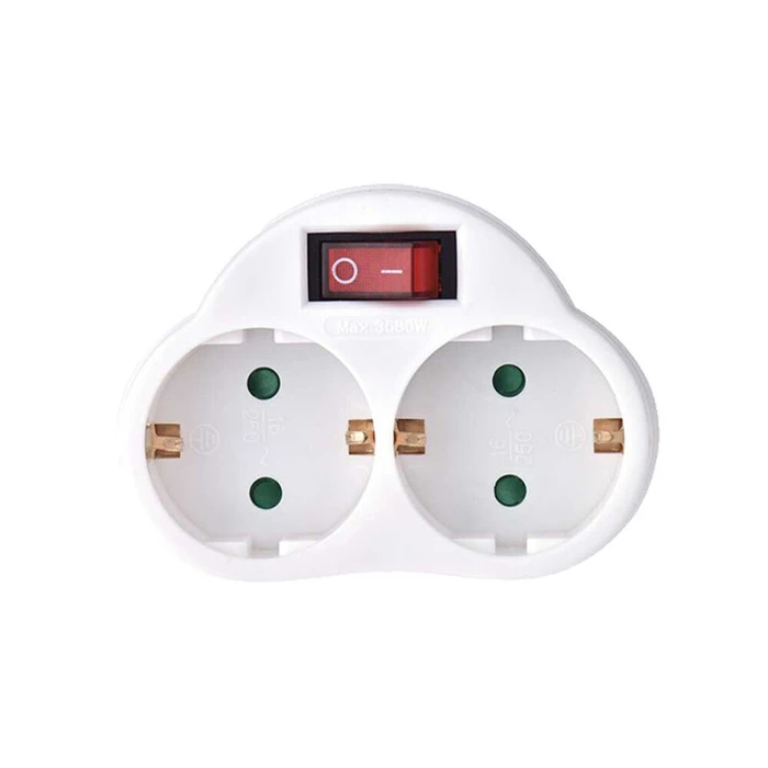 Technik Power Socket Adapter 2-Socket with Switch 16A