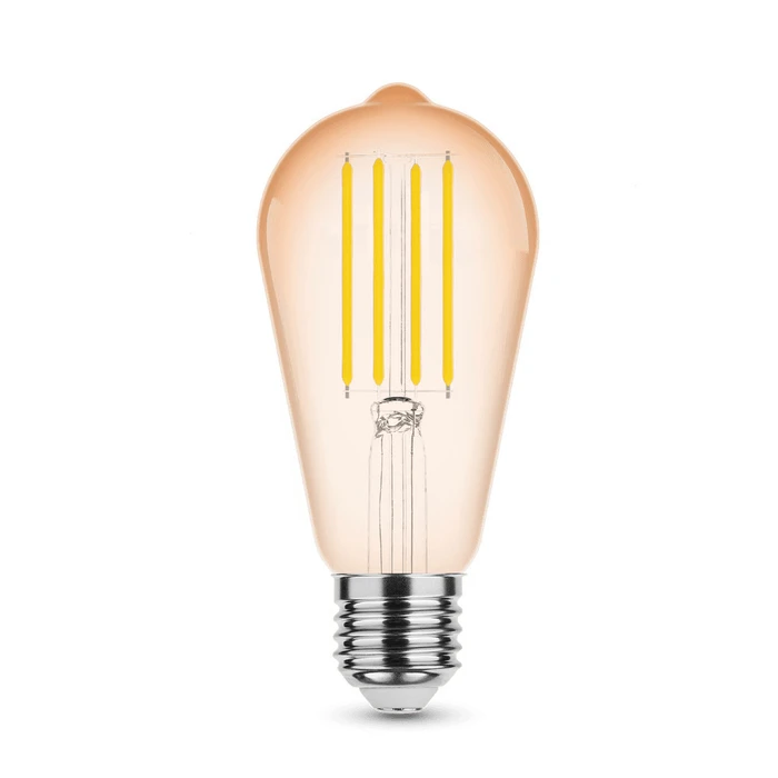 Modee Lighting Λάμπα Filament LED Amber ST58 4W E27 320 1800K 360 lumen