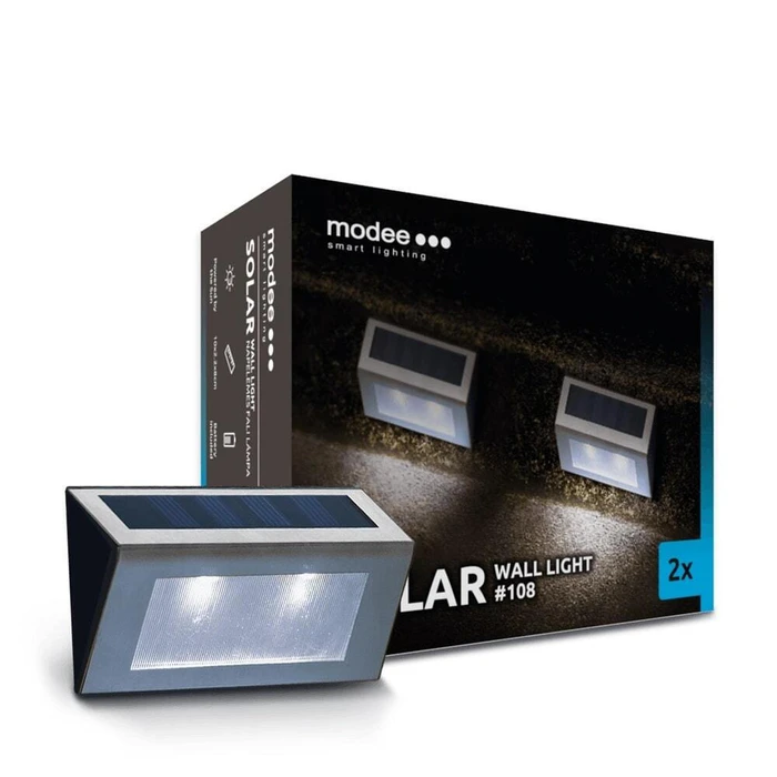 Modee Lighting Ηλιακό Επιτοίχιο Φωτιστικό Σετ 2 Τμχ