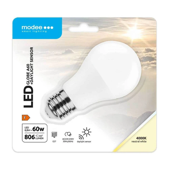 Modee Σφαιρική Λάμπα Smart LED A60 με Αισθητήρα DL 8.8W E27 270° 4000K 806 lumen