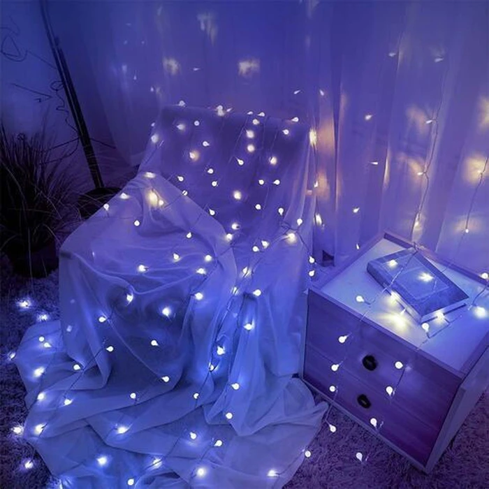 Christmas LED Lights Modee Lighting Berry Type with Power Adapter 100LED 10m 10cm Cold White