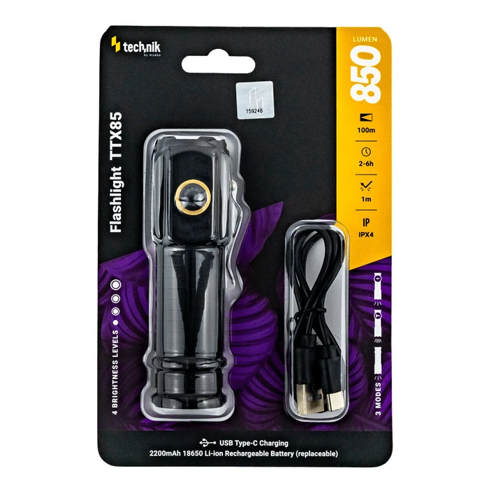 Technik Φακός Χειρός TTX85 9xP35 LED 850lm 1x18650 2000mAh
