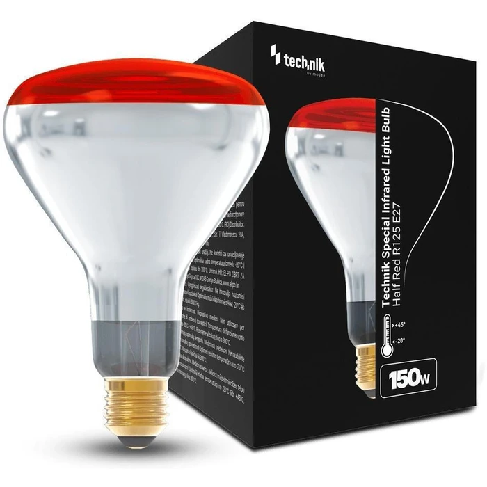 Technik Infrared Heating Lamp Red R125 150W E27
