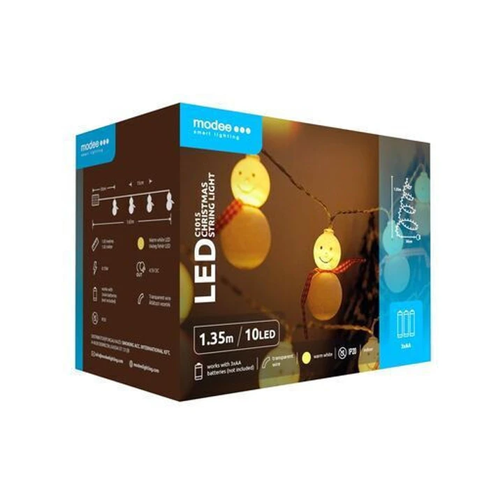Modee Χριστουγεννιάτικα Φωτάκια LED Μπαταρίας Θερμό Λευκό