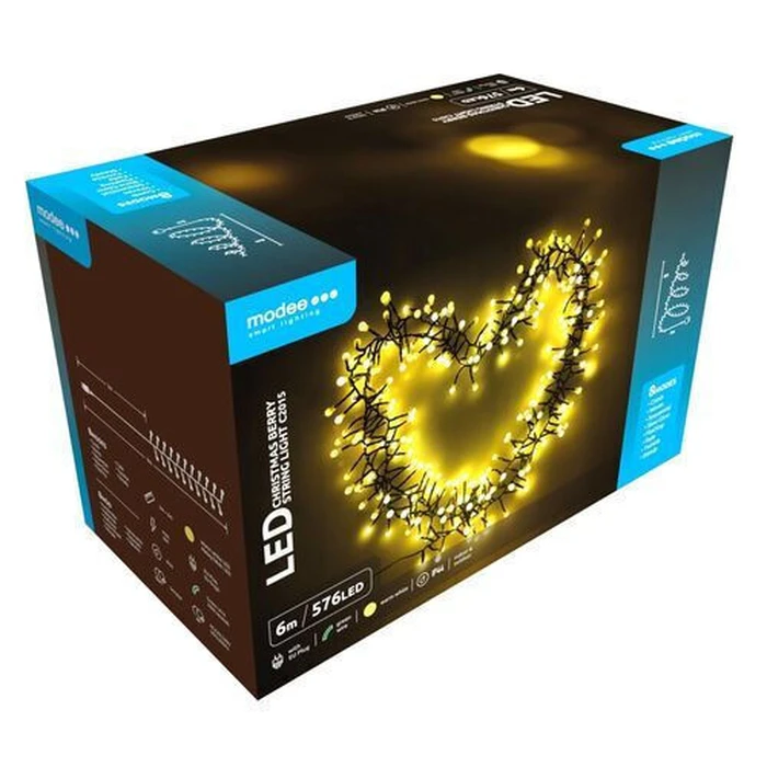 Modee Lighting LED Christmas Lights Berry Type with Adapter 576LED 6m Warm White